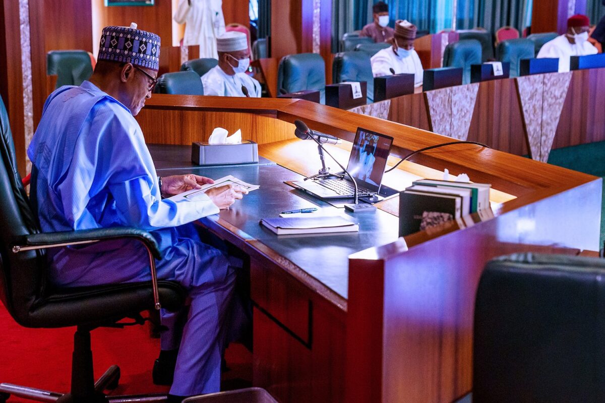 Shugaban kasa Muhammadu Buhari yayin zaman majalisar zartarwa