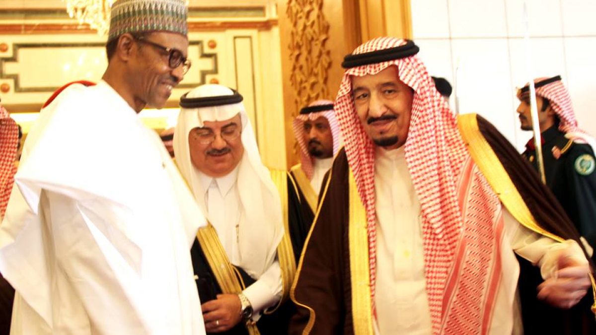 Sarki Salman na kasar Saudiyya tare da Shugaba Buhari na Najeriya