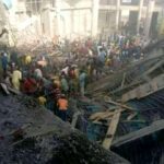 Wani sashe na ginin masallacin da ya rushe a Nguru